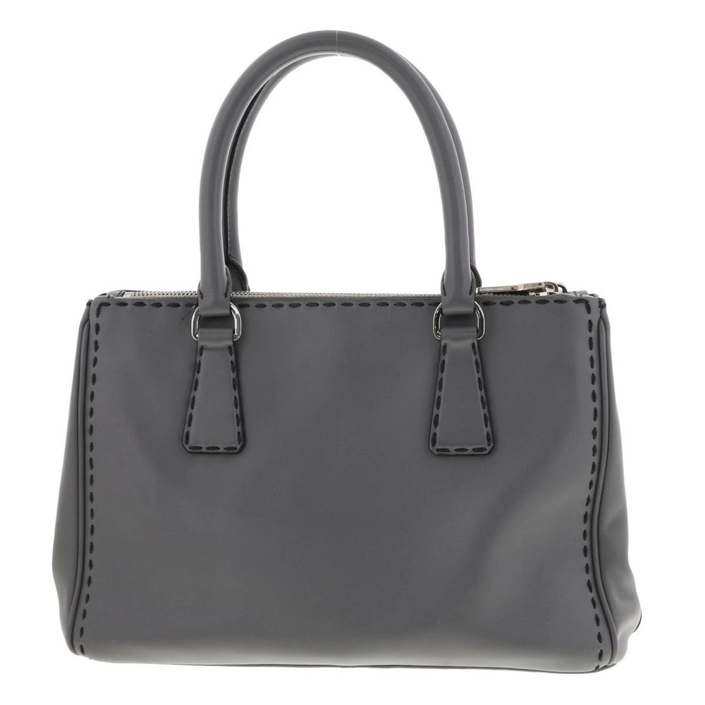 PRADA Leather Tote Bag Shoulder Messenger Gray - Picture 4 of 6